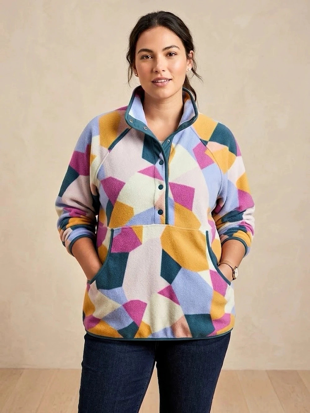 Hyba Women's Geometric Pullover Jacket
